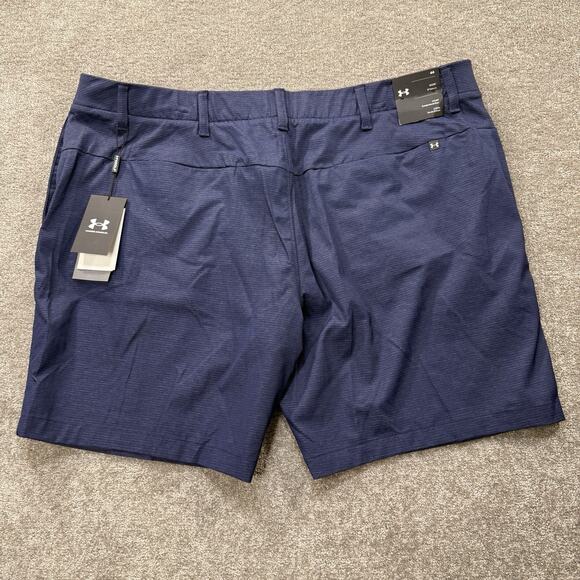 Under Armour Iso-Chill Storm Golf Shorts 44 Navy Blue Water Repellent Stretch‎ - Picture 7 of 14